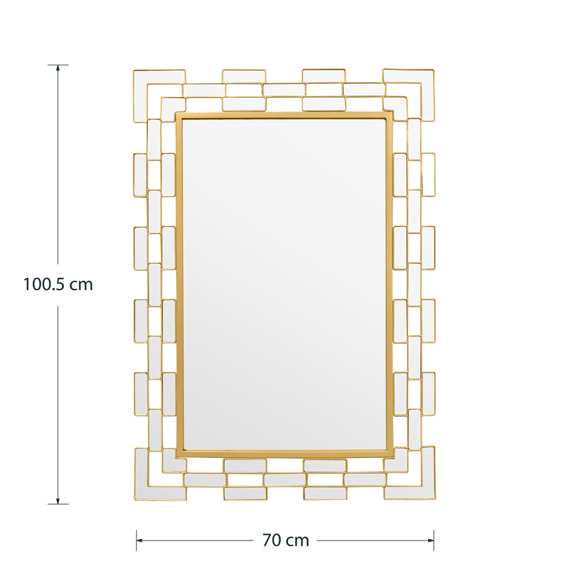 Καθρέπτης Monka Pakoworld Χρυσό 72X3X102Εκ