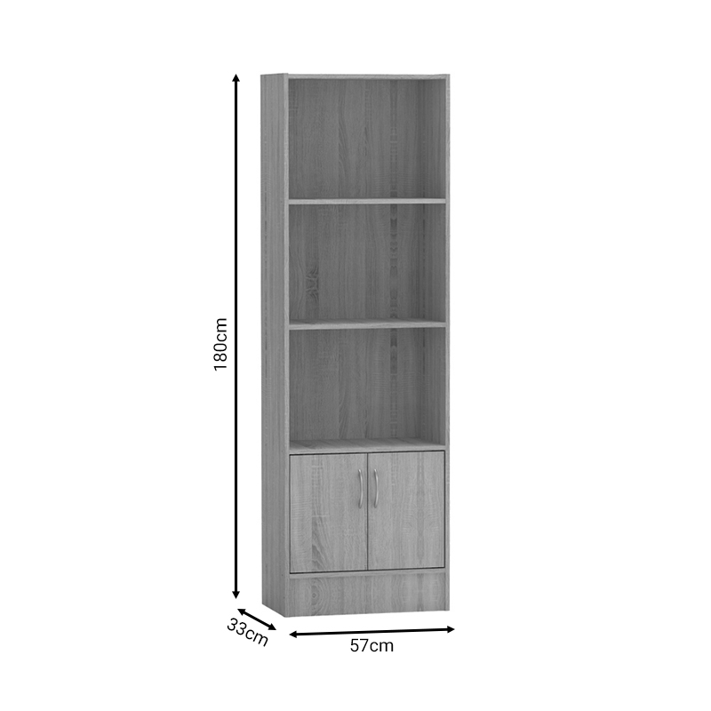 Βιβλιοθήκη Negan Pakoworld Sonoma Μελαμίνης 57X33X180Εκ