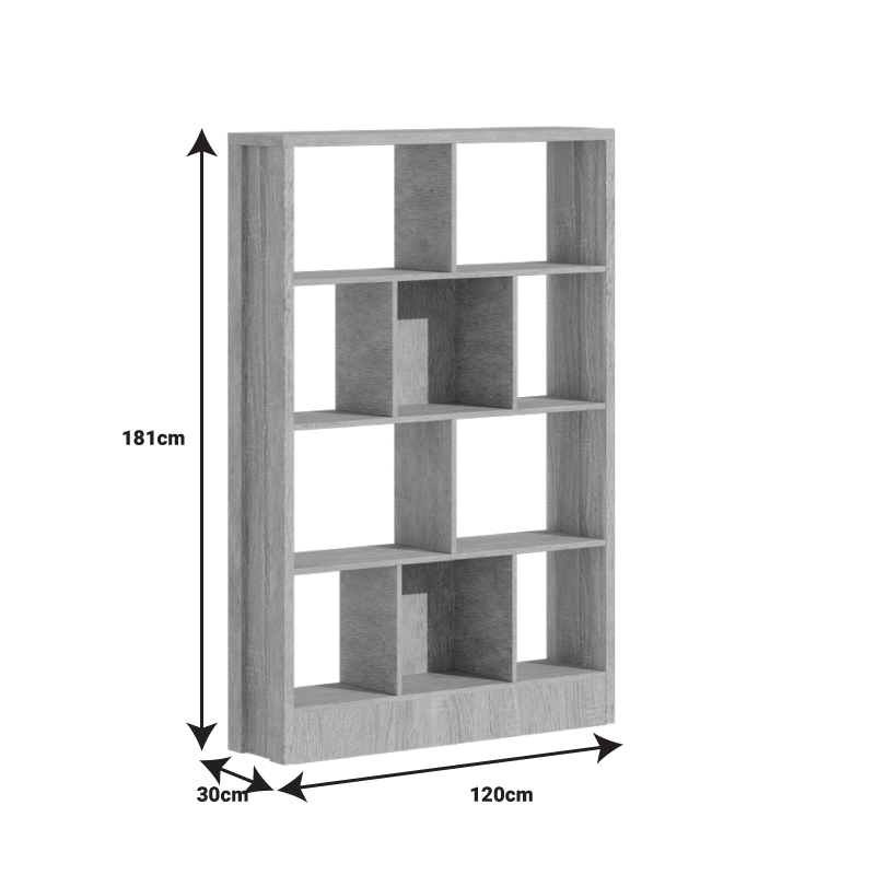 Βιβλιοθήκη Dividre Pakoworld Sonoma Oak Μελαμίνης 120X30X181Εκ