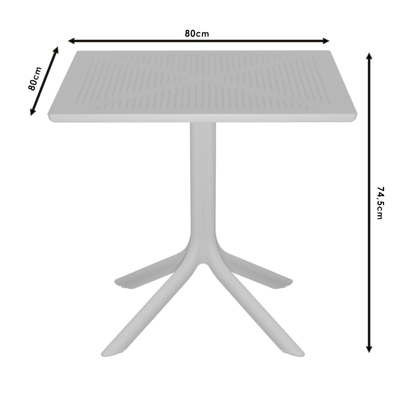 Τραπέζι Groovy Pakoworld Pp Cappucino 80X80X74.5Εκ