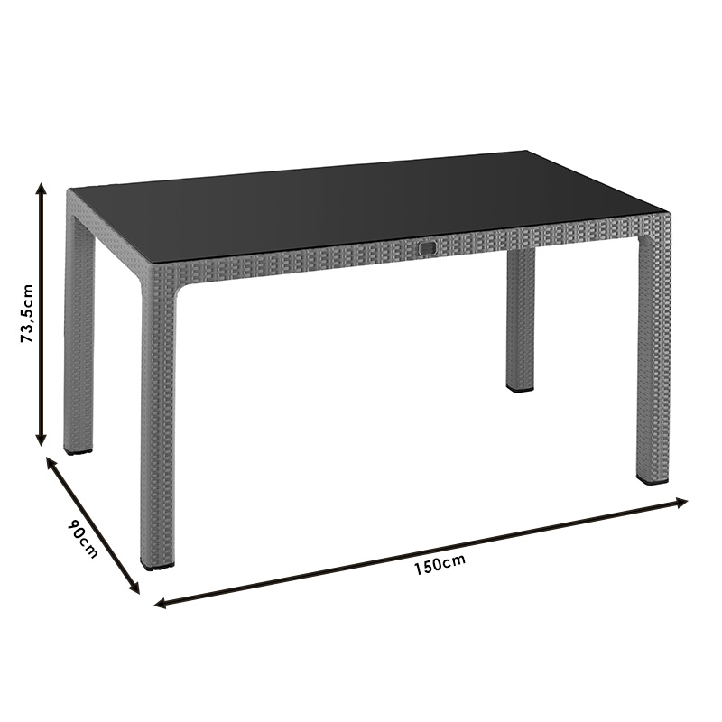 Τραπέζι Explore Pakoworld Με Uv Protection Pp Cappucino 150X90X73.5Εκ