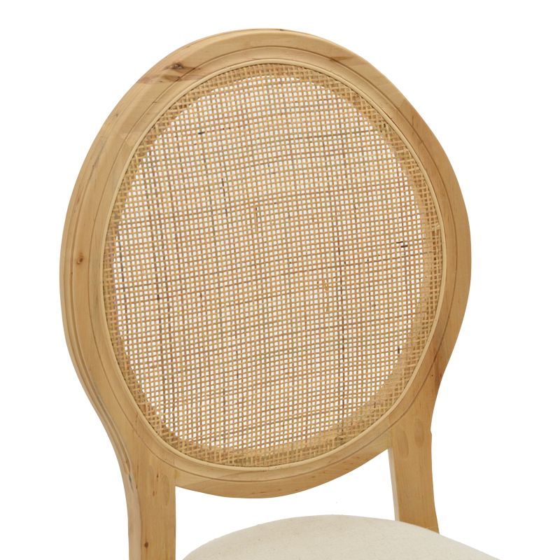 Καρέκλα Canco Pakoworld Φυσικό Rubberwood-Φυσικό Rattan 50X55X98Εκ