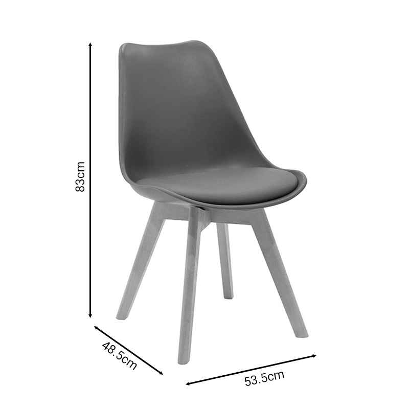 Καρέκλα Gaston Pakoworld Pp-Pu Καφέ-Φυσικό Πόδι 53.5X48.5X83Εκ