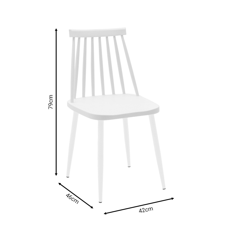 Καρέκλα Aurora Pakoworld Pp Λευκό-Πόδι Λευκό 42X46X79Εκ