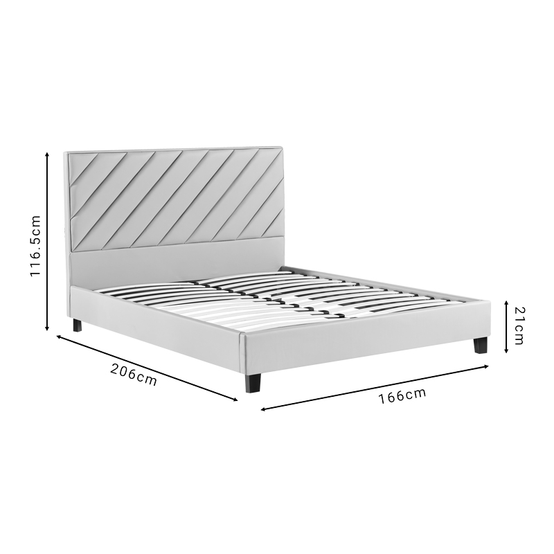 Κρεβάτι Διπλό Franky Pakoworld Pu Μπεζ 160X200Εκ