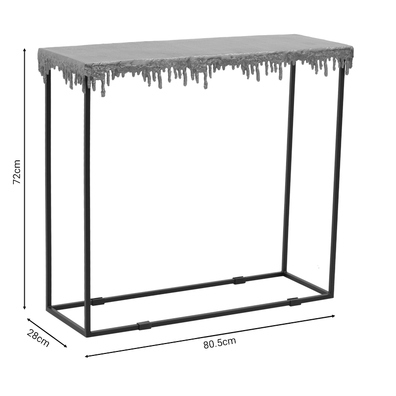 Κονσόλα Bulco Inart Χρυσό-Μαύρο Μέταλλο 80.5X28X72Εκ