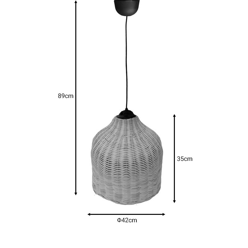 Φωτιστικό Οροφής Ziquel Inart Rattan Σε Φυσική Απόχρωση Φ42X89Εκ