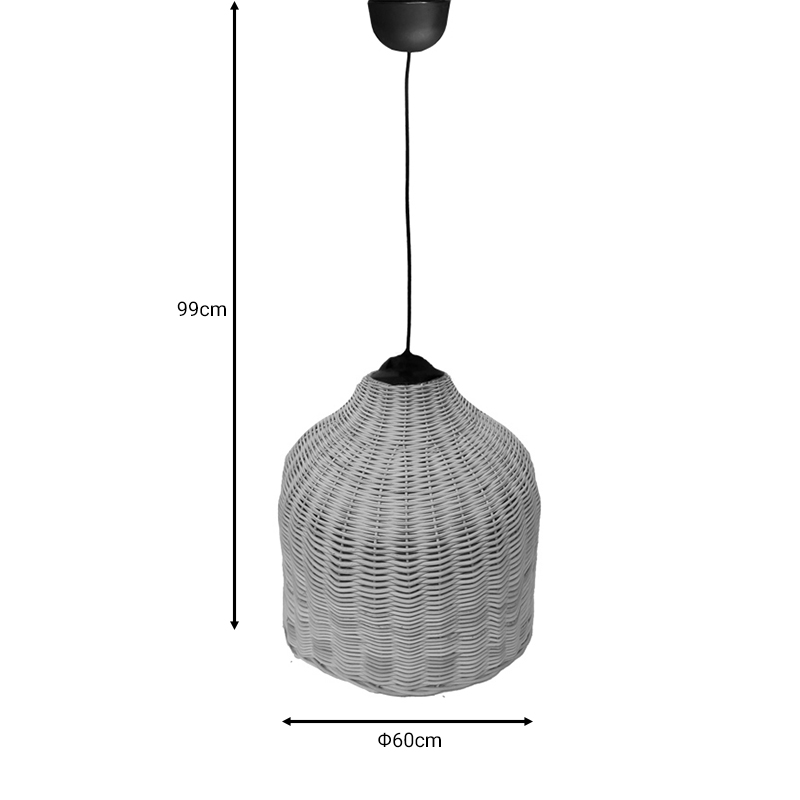 Φωτιστικό Οροφής Ziquel Inart Rattan Σε Φυσική Απόχρωση Φ60X99Εκ