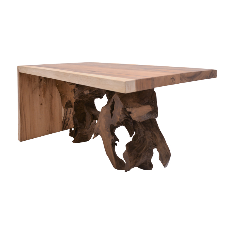 Τραπέζι Σαλονιού Cardi Inart Καρυδί Teak Ξύλο 110X60X50Εκ