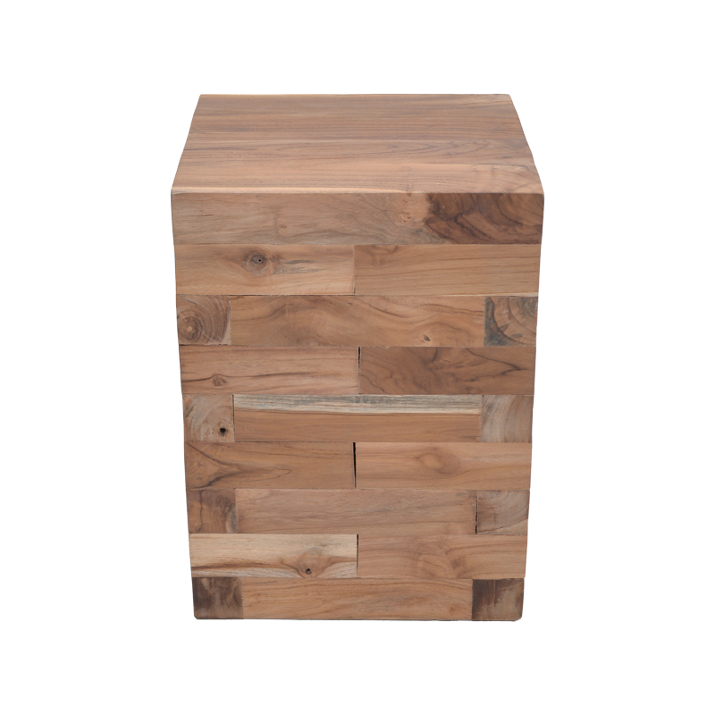 Βοηθητικό Τραπέζι Werzy Inart Φυσικό Μασίφ Ξύλο Teak 35X35X49Εκ