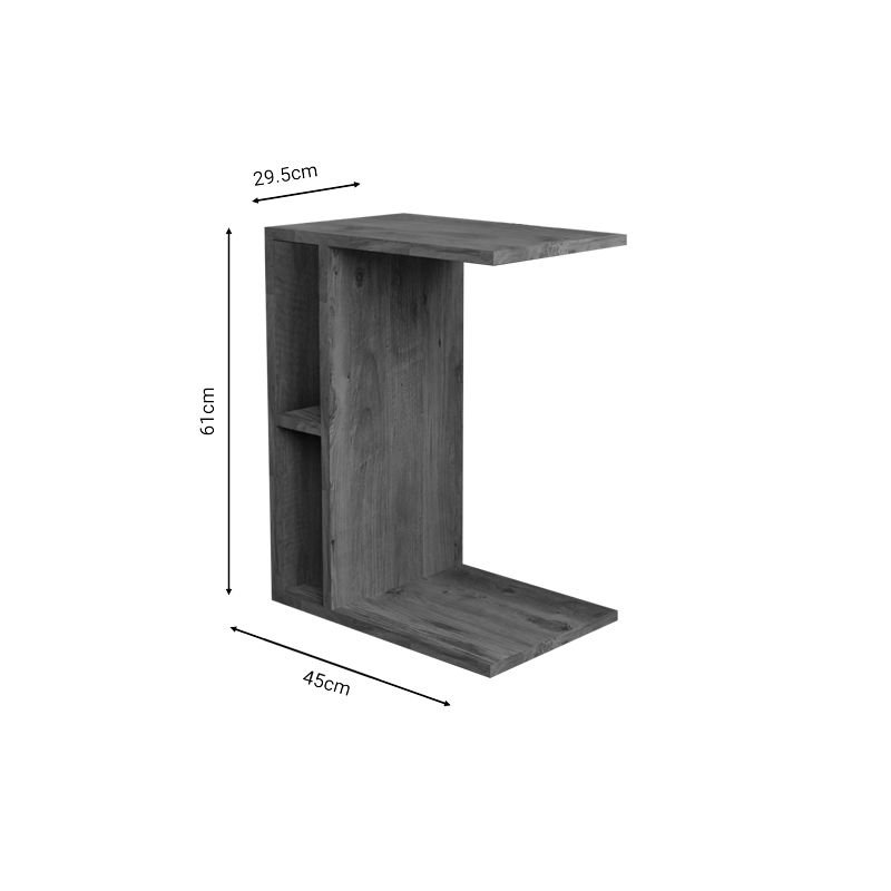 Βοηθητικό Τραπέζι Boner Pakoworld Oak Μελαμίνης 45X29.5X61Εκ