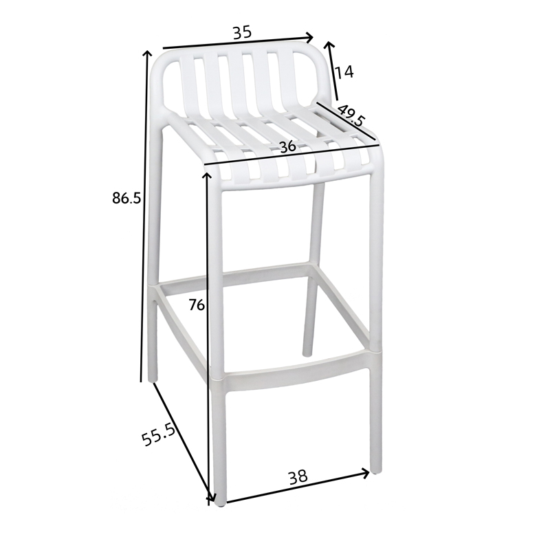 Σκαμπό Μπαρ Zoi Pakoworld Pp Σε Απόχρωση Cappucino 56X36X87Εκ