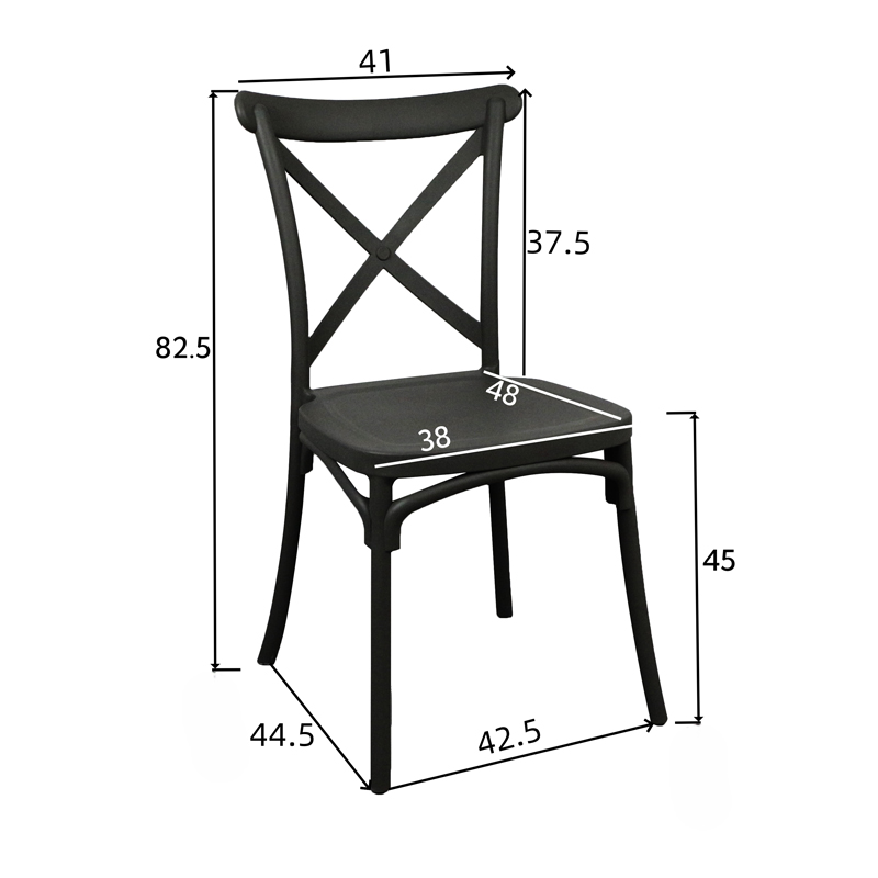 Καρέκλα Crossie Pakoworld Pp Σε Λευκή Απόχρωση 38X46.5X82Εκ