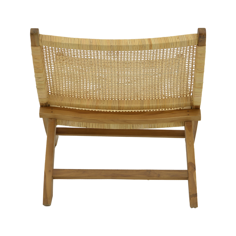 Καρέκλα Jerenze Pakoworld Φυσικό Teak Ξύλο-Φυσικό Rattan 65X78X68Εκ