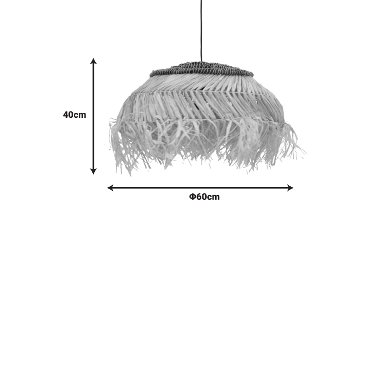 Φωτιστικό Οροφής Hengiole Inart Sisal Σε Φυσικό-Μαύρο Χρώμα Φ60X40Εκ