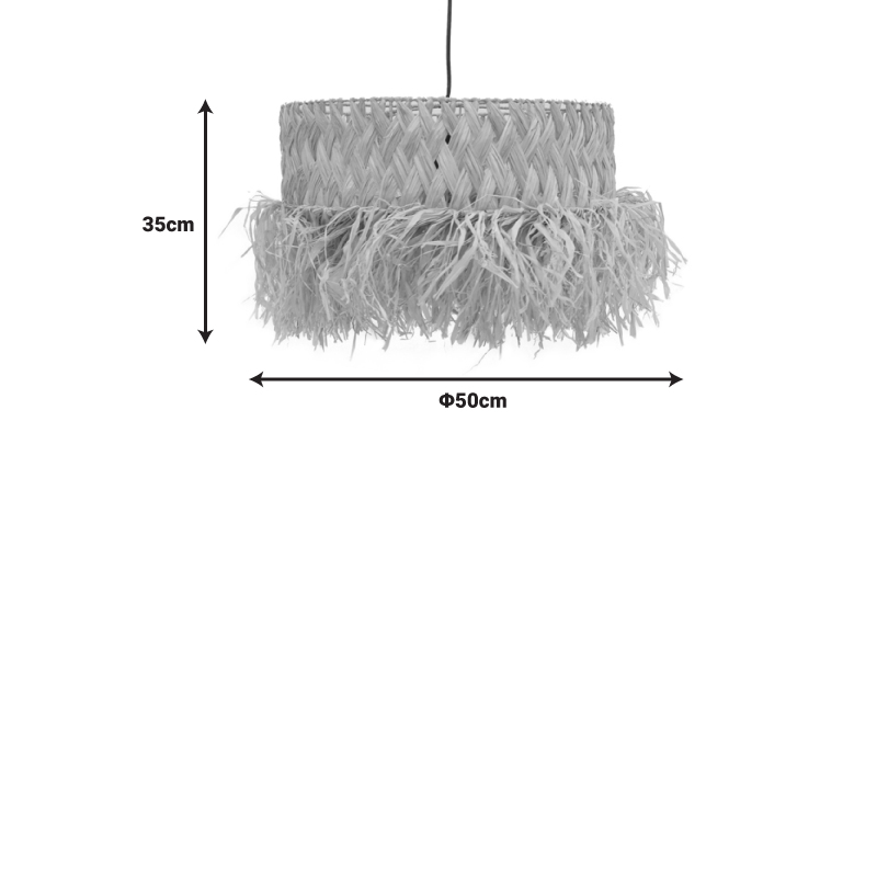 Φωτιστικό Οροφής Annhele Inart Sisal Σε Φυσικό Χρώμα Φ50X35Εκ