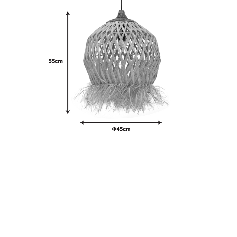Φωτιστικό Οροφής Marjione Inart Sisal Σε Φυσικό Χρώμα Φ45X55Εκ