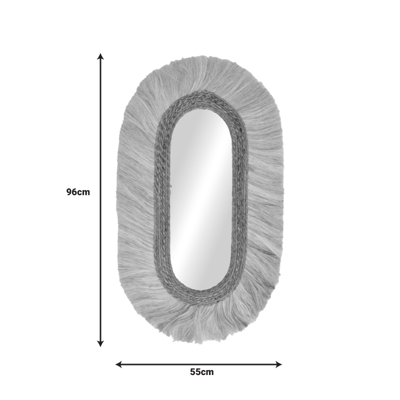 Καθρέπτης Nabore Inart Abaca Σε Φυσικό Χρώμα 55X4X96Εκ