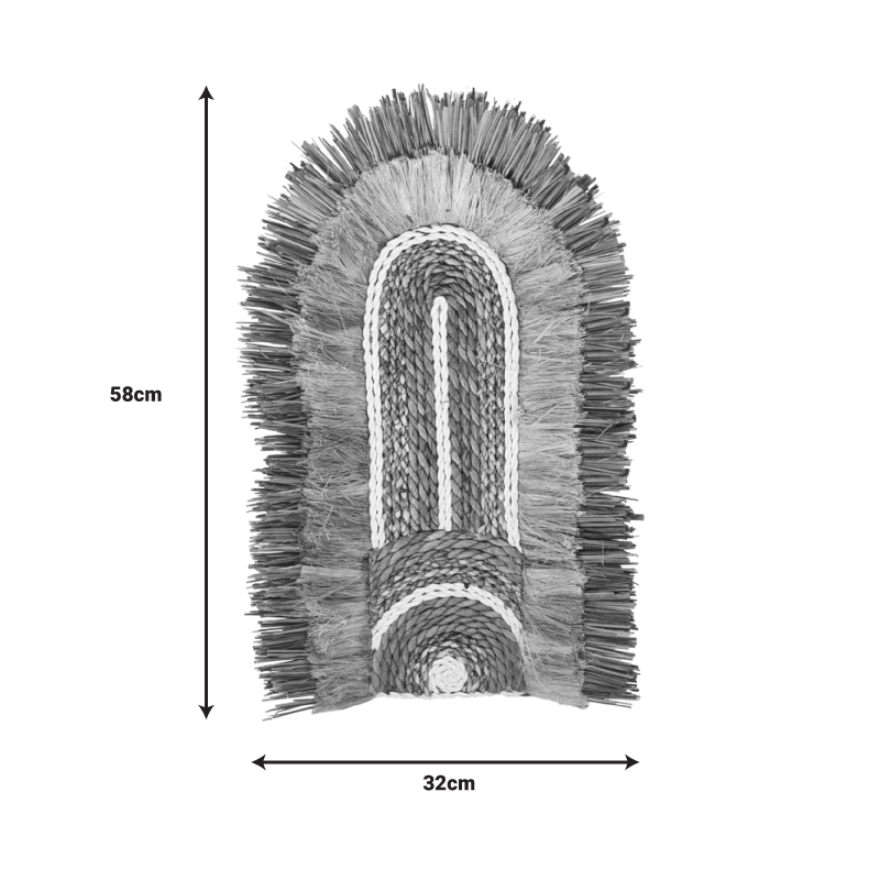 Διακοσμητικό Τοίχου Earsy Inart Ψάθα Σε Φυσικό Χρώμα 58X32X8Εκ