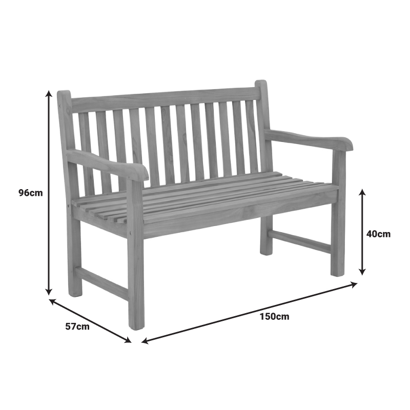 Παγκάκι Nat Pakoworld Teak Ξύλο Σε Φυσική Απόχρωση 120X57X96Εκ