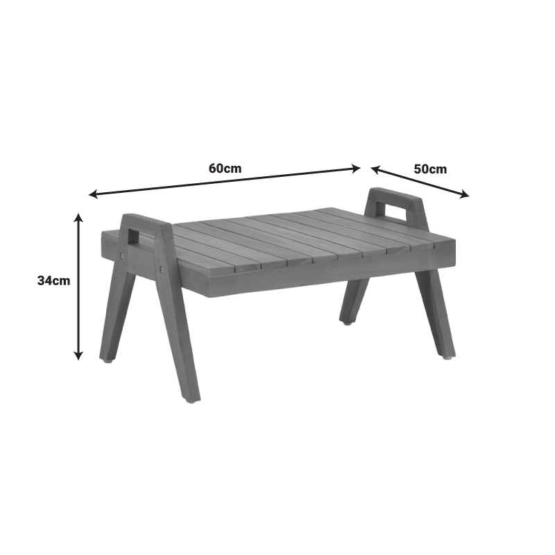 Τραπέζι Kally Pakoworld Teak Ξύλο Σε Φυσική Απόχρωση 60X50X34Εκ