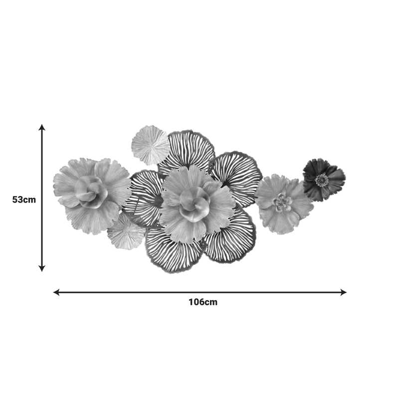 Διακοσμητικό Τοίχου Jemiole Inart Μέταλλο Σε Χρυσή-Γκρι Απόχρωση 106X53X9.5Εκ