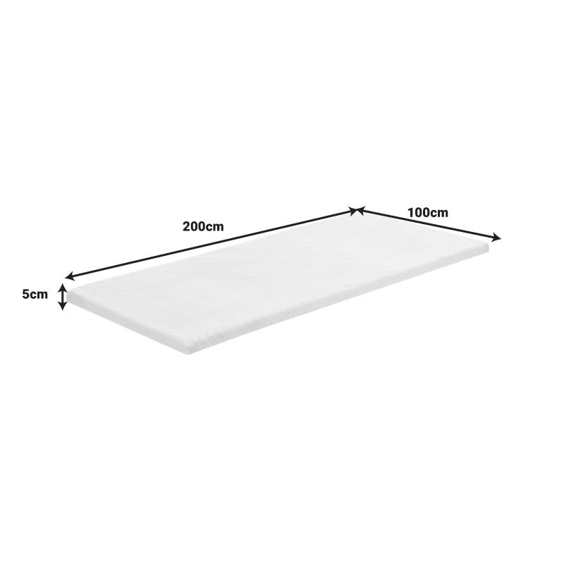 Ανώστρωμα Casmeriane Pakoworld Roll Pack Λευκό Ύφασμα-Memory Foam 100X200X5Εκ