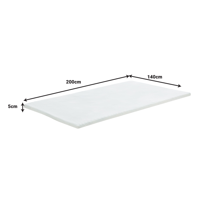 Ανώστρωμα Casmeriane Pakoworld Roll Pack Λευκό Ύφασμα-Memory Foam 140X200X5Εκ