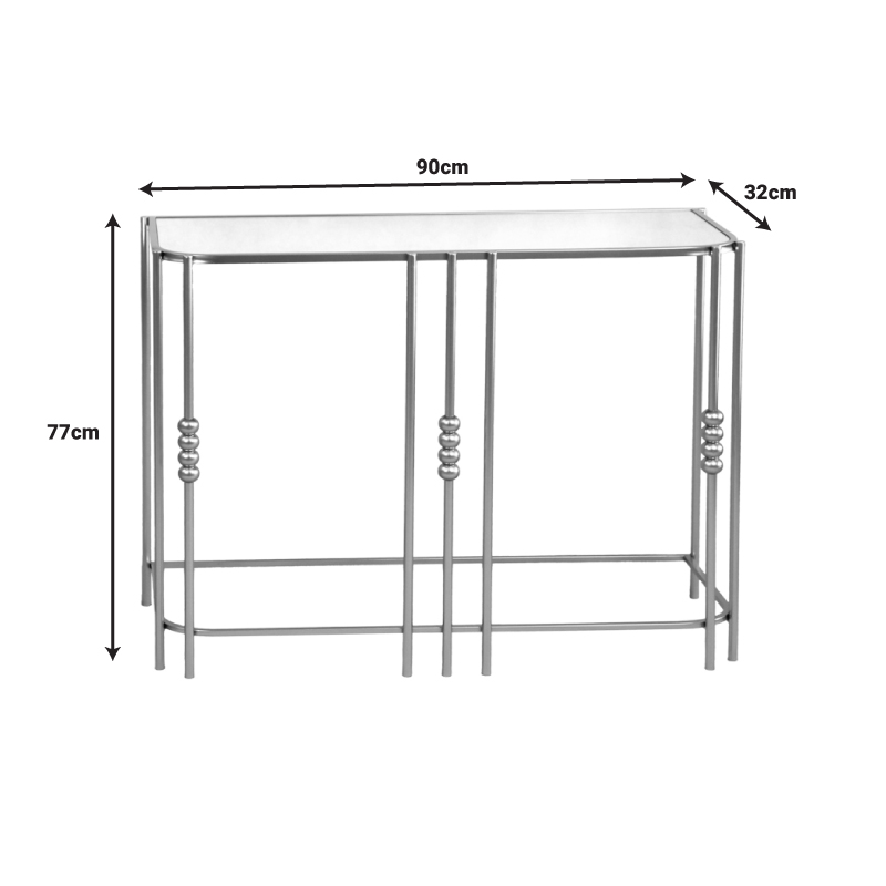 Κονσόλα Emiliane Inart Χρυσό Μέταλλο - Γυαλί Καθρέπτη 90X32X77Εκ
