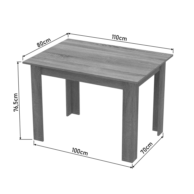 Τραπέζι Manka Pakoworld Σε Wenge Απόχρωση 110X80X77Εκ