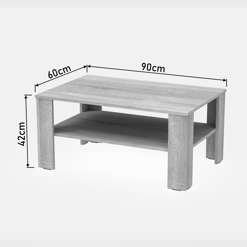 Τραπέζι Σαλονιού Κhofi Pakoworld Σε Λευκή Απόχρωση 90X60X42.3Εκ