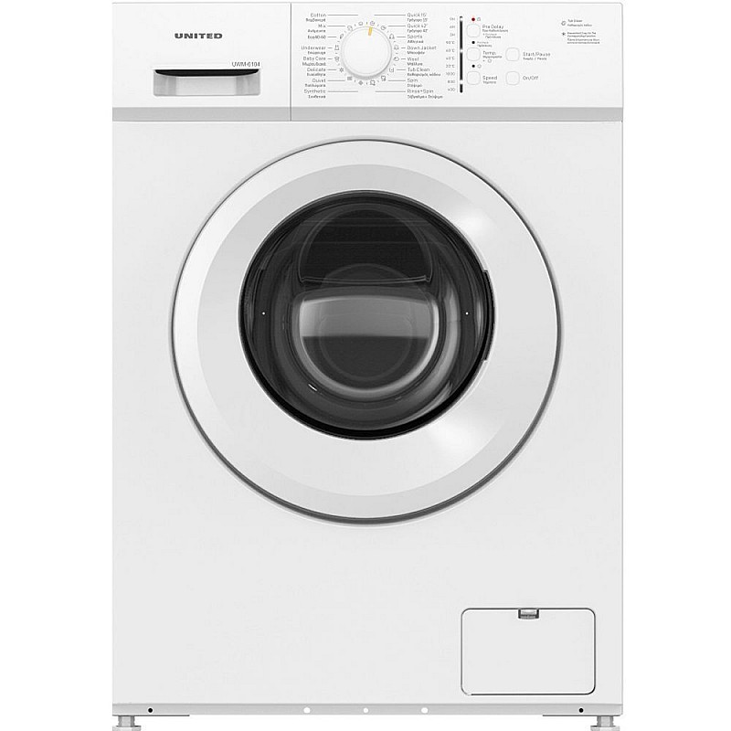 Πλυντήριο Ρούχων 6kg 1000 Στροφών Luna Series United UWM-6104