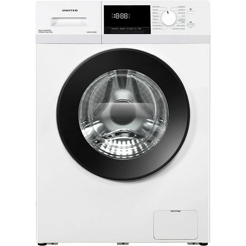 Πλυντήριο Ρούχων 9kg 1400 Στροφών United UWM-9145BS